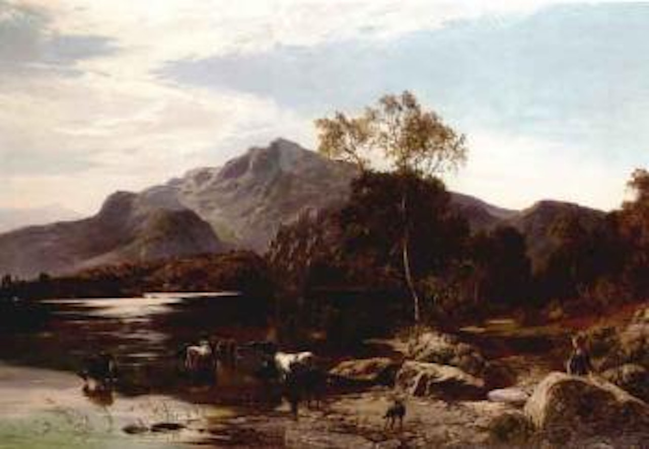 Cattle watering by Sidney Richard Percy