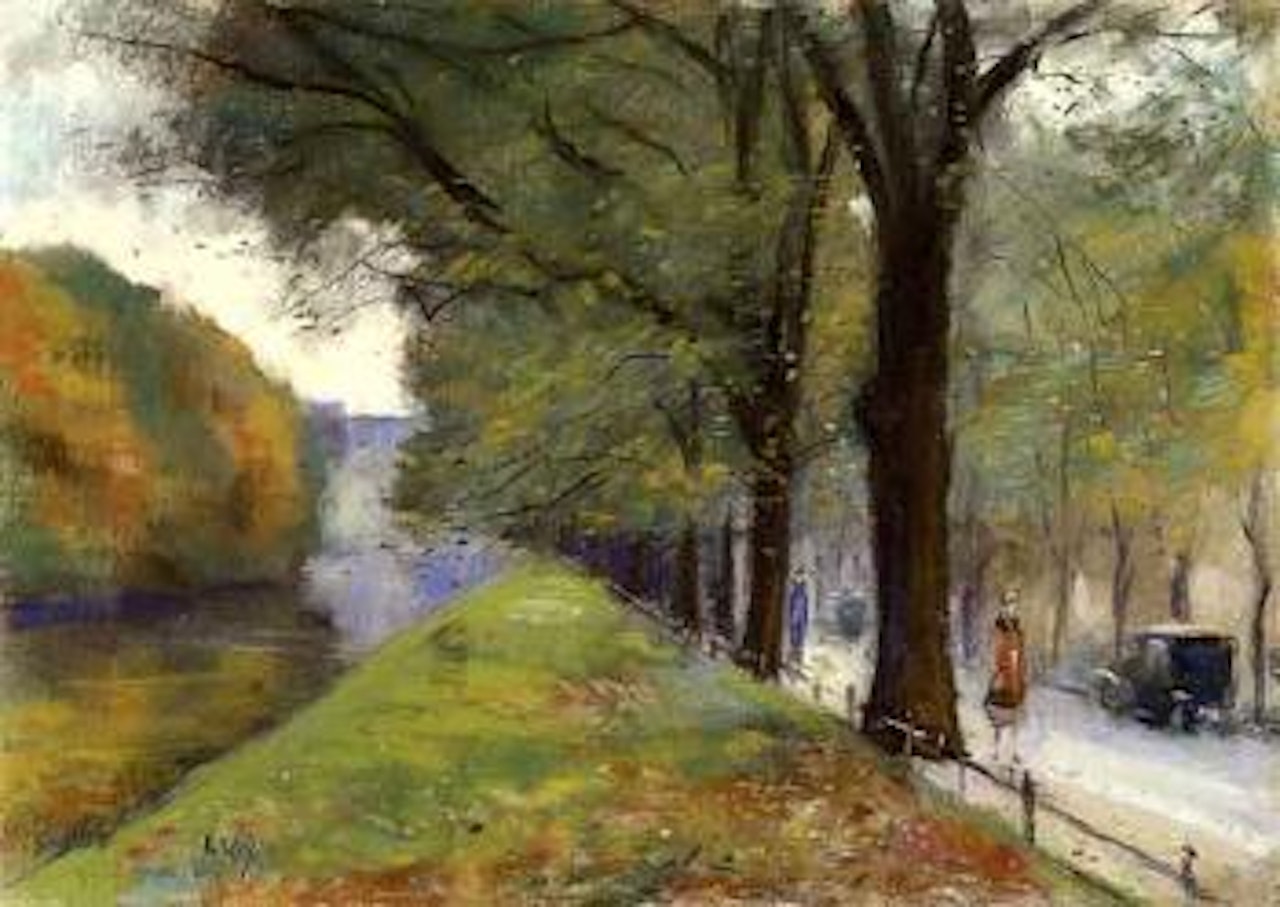 At the Landwehrkanal in autumn by Lesser Ury