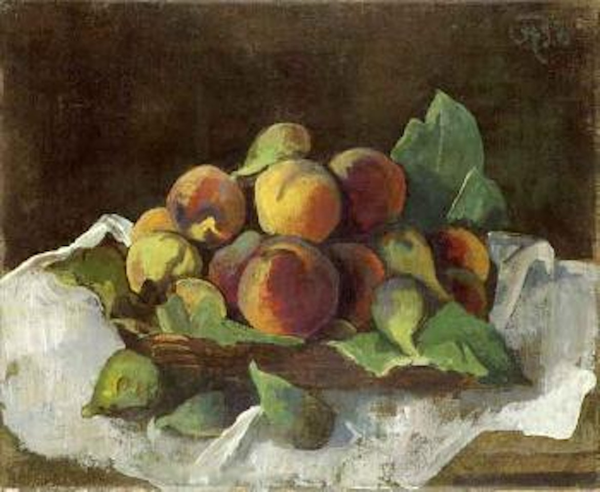 Still life with fruit, peaches and pears by Karl Hofer