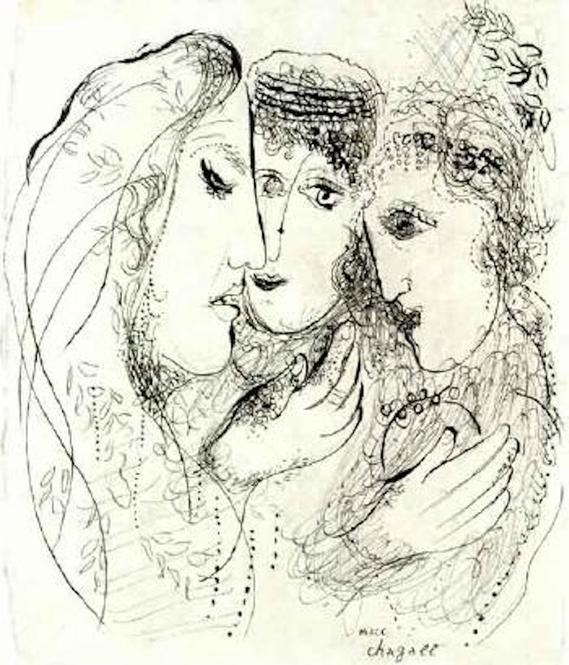 Ruth eu ses brus, Ruth et Opra by Marc Chagall