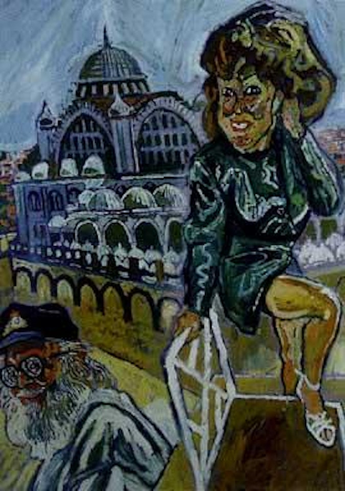Self-portrait of the artist and Patti in Italy by John Bratby