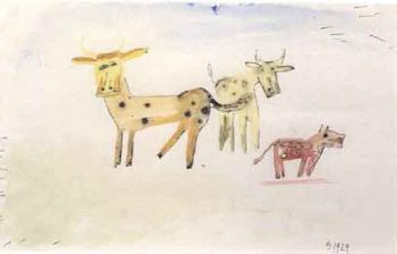 Deux vaches et un chien by Victor Brauner