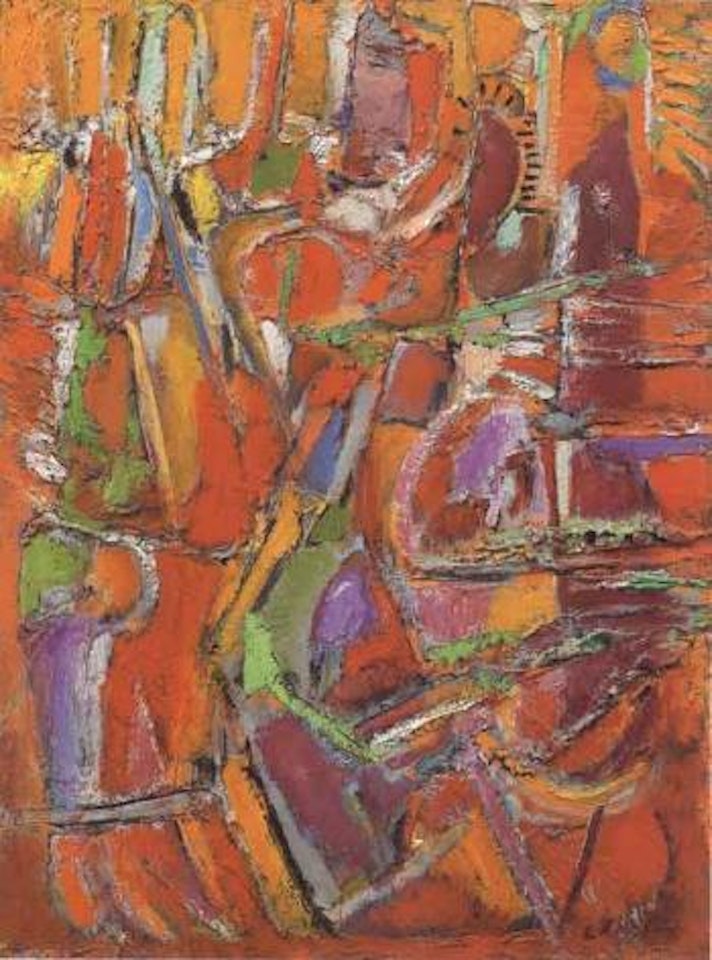 Composition au fond orange by André Lanskoy