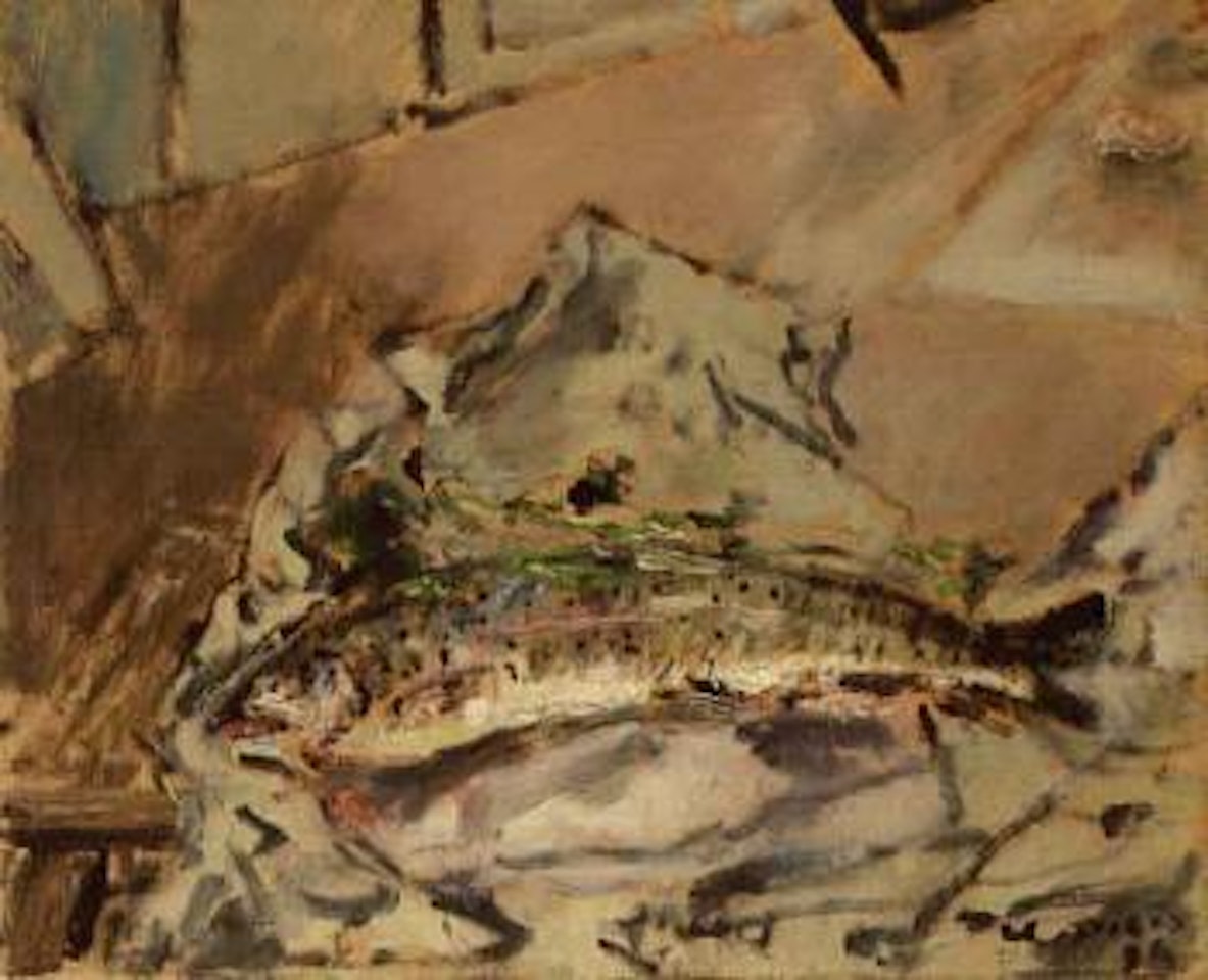 Still life with trout by Filippo de Pisis