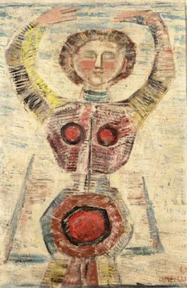 Woman, raised arms by Massimo Campigli