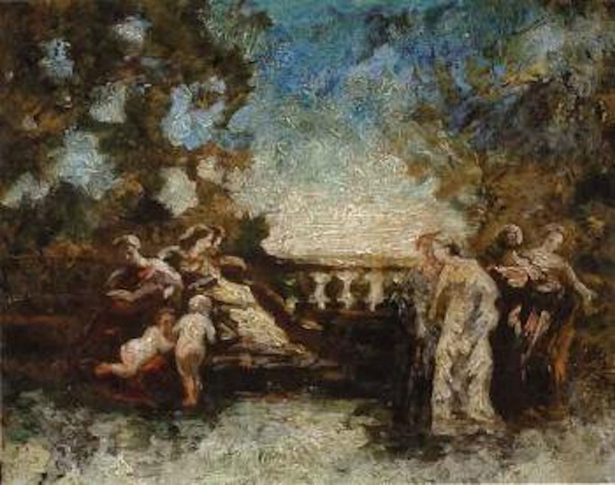 Scene de parc by Adolphe Monticelli