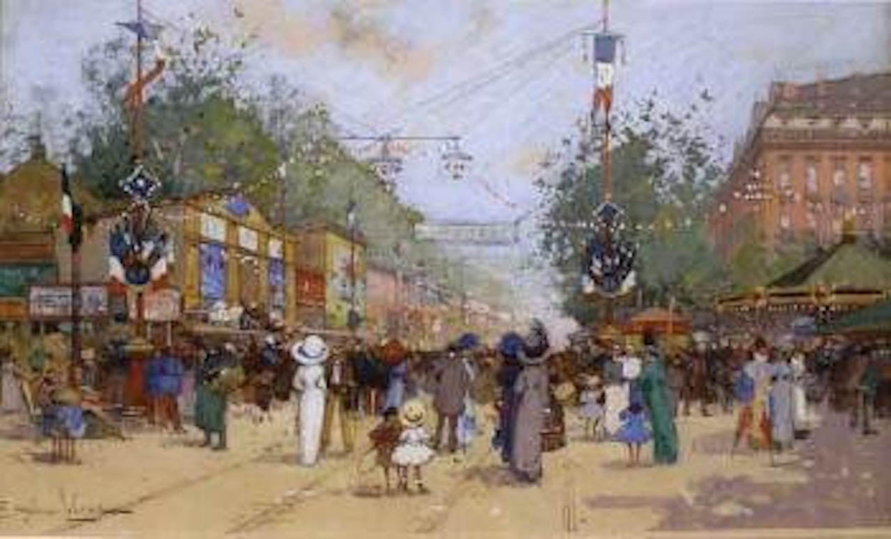 La foire aux pains d'epices by Eugene Galien-Laloue