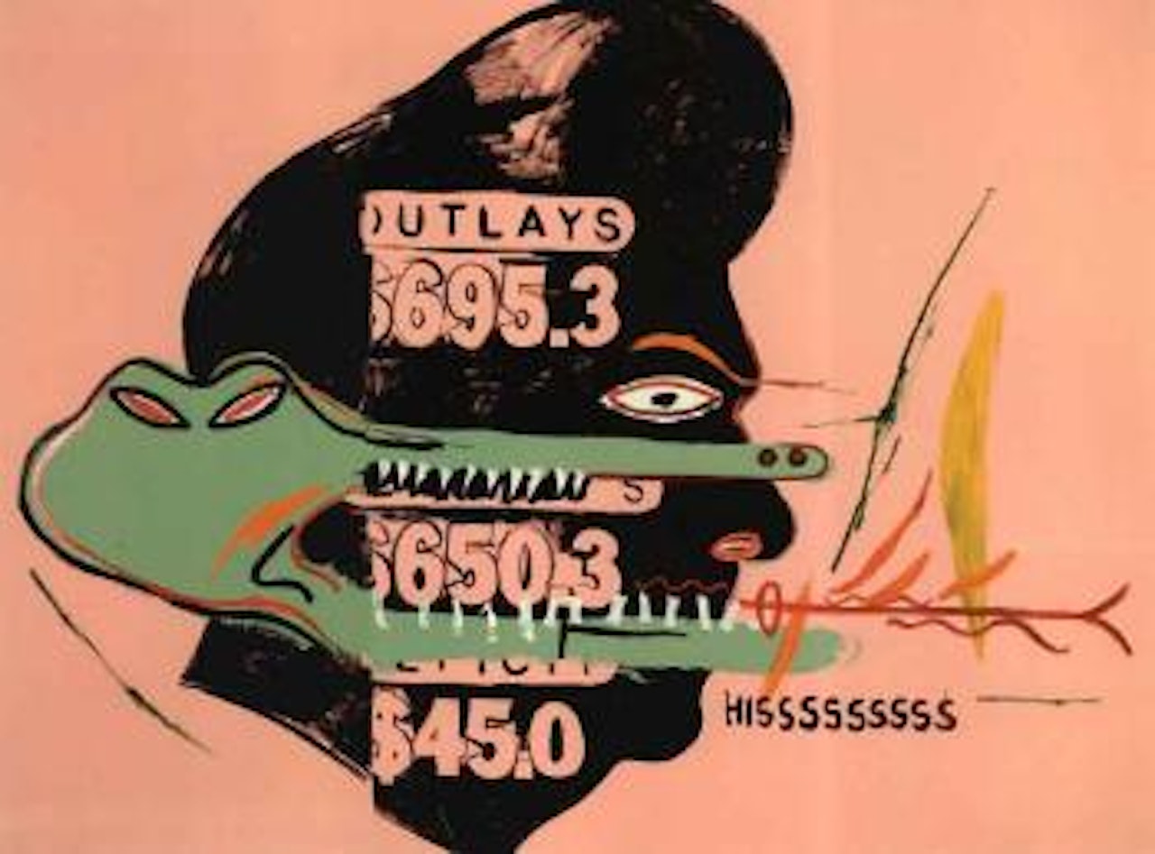 Outlays Hisssssssss by Jean-Michel Basquiat by Andy Warhol