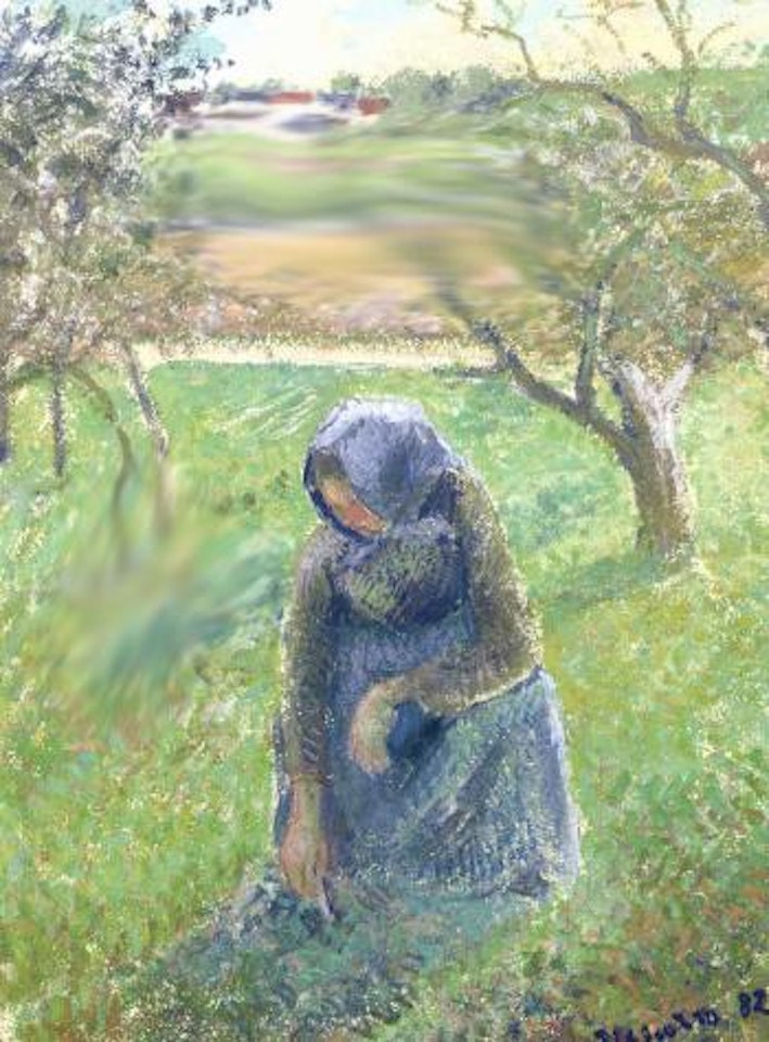 Ramasseuse d'herbe by Camille Pissarro