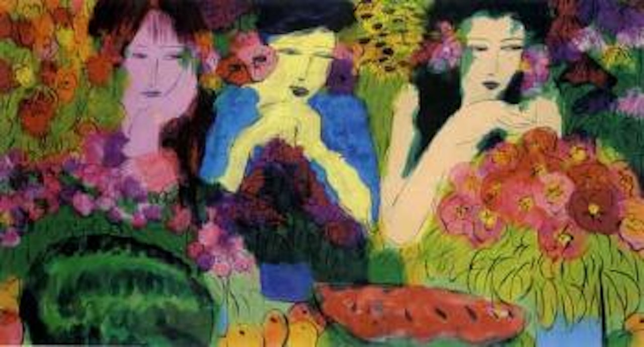 Three beauties by Walasse Ting