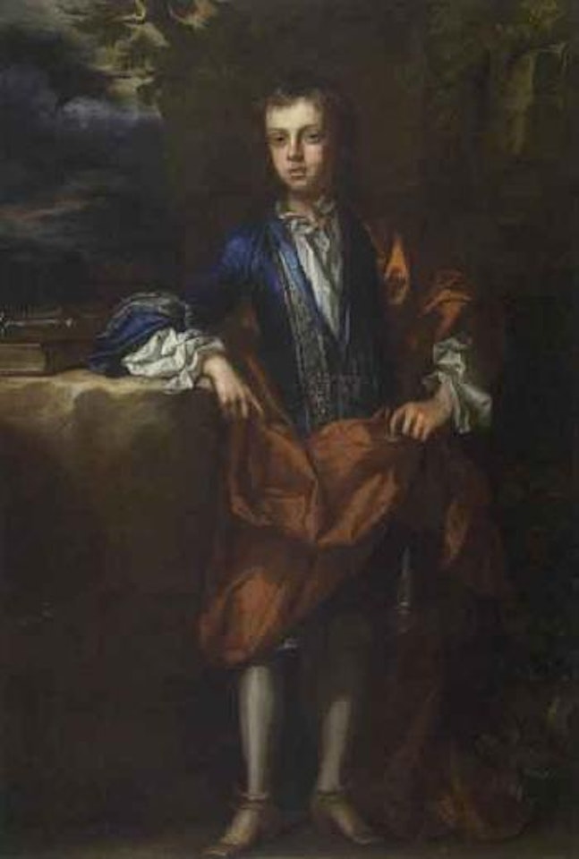 Portrait of young nobleman standing by English School