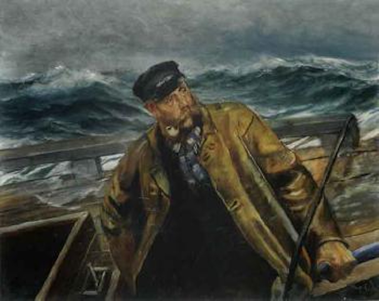 Pilot from Grepan, Verden's Ende, Tjome, close-hauled by the wind by Christian Krohg