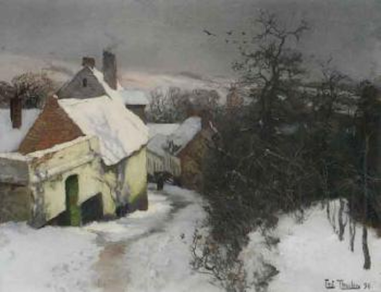 Winter in Montreuil-sur-Mer by Fritz Thaulow