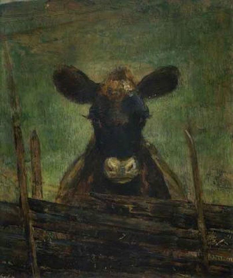 Portrait of a cow by Christian Krohg