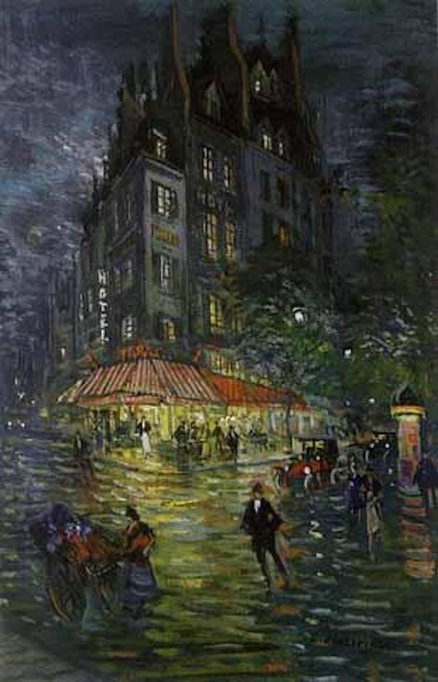 Parisian street scene by Konstantin Alekseevich Korovin