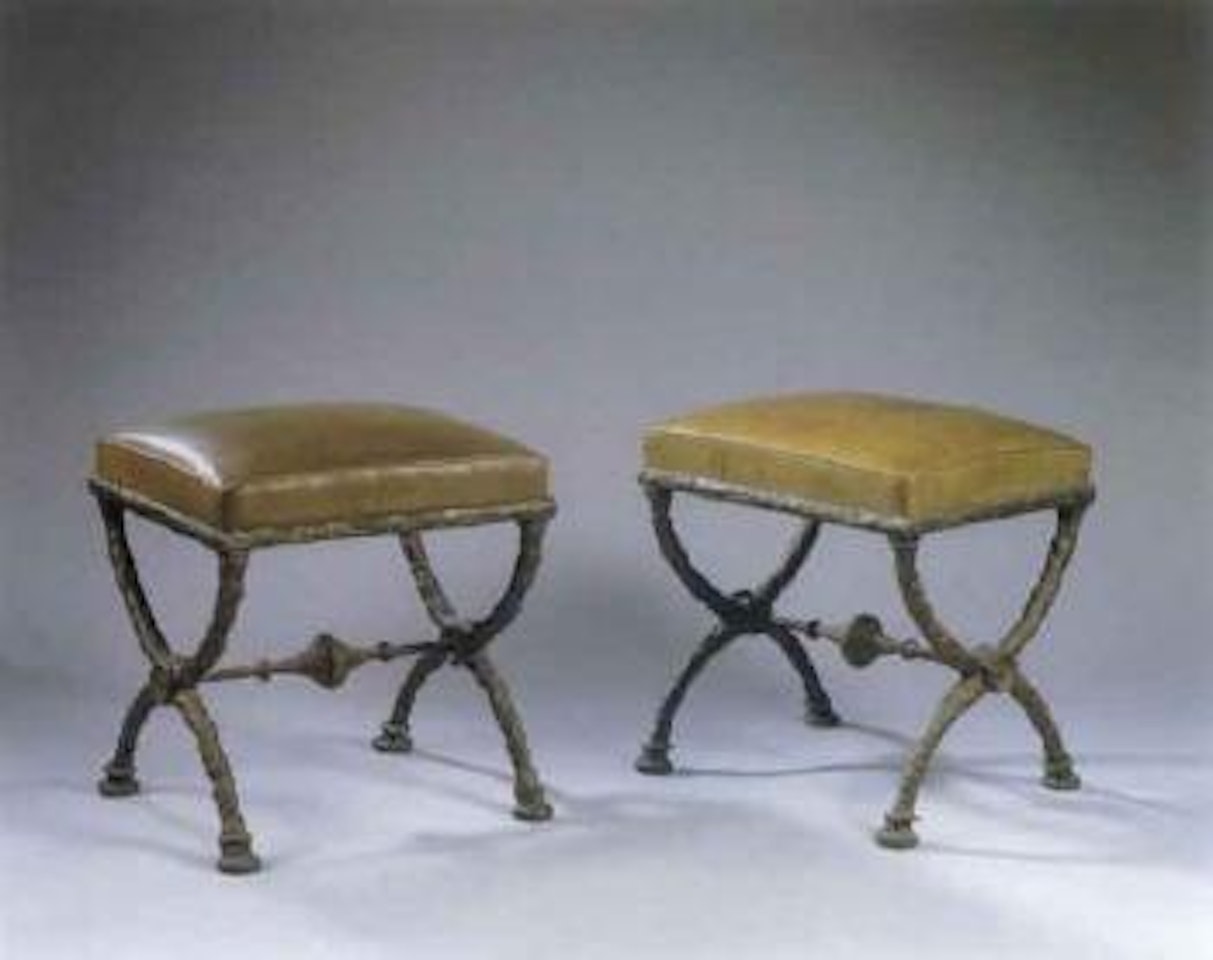 Paire de tabourets en X by Diego Giacometti
