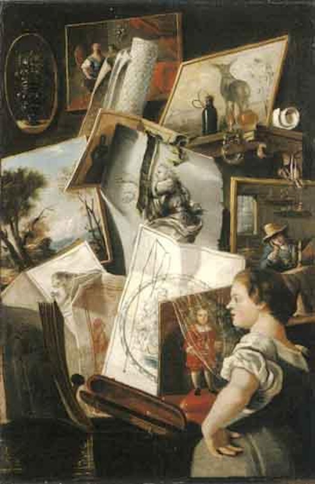 Nature morte au pele-mele de gravures et de tableaux by Francesco de Mura