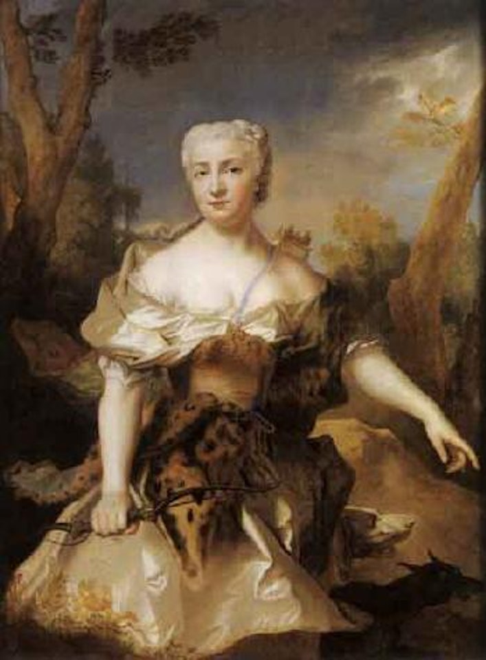Portrait de jeune femme en Diane by Jean-Baptiste Oudry