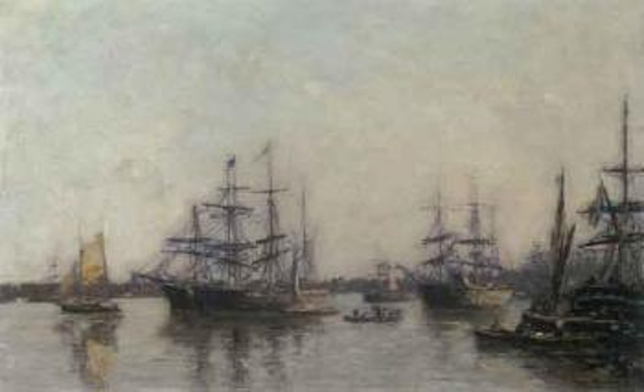 Bateaux sur la Garonne, Bordeaux by Eugène Boudin