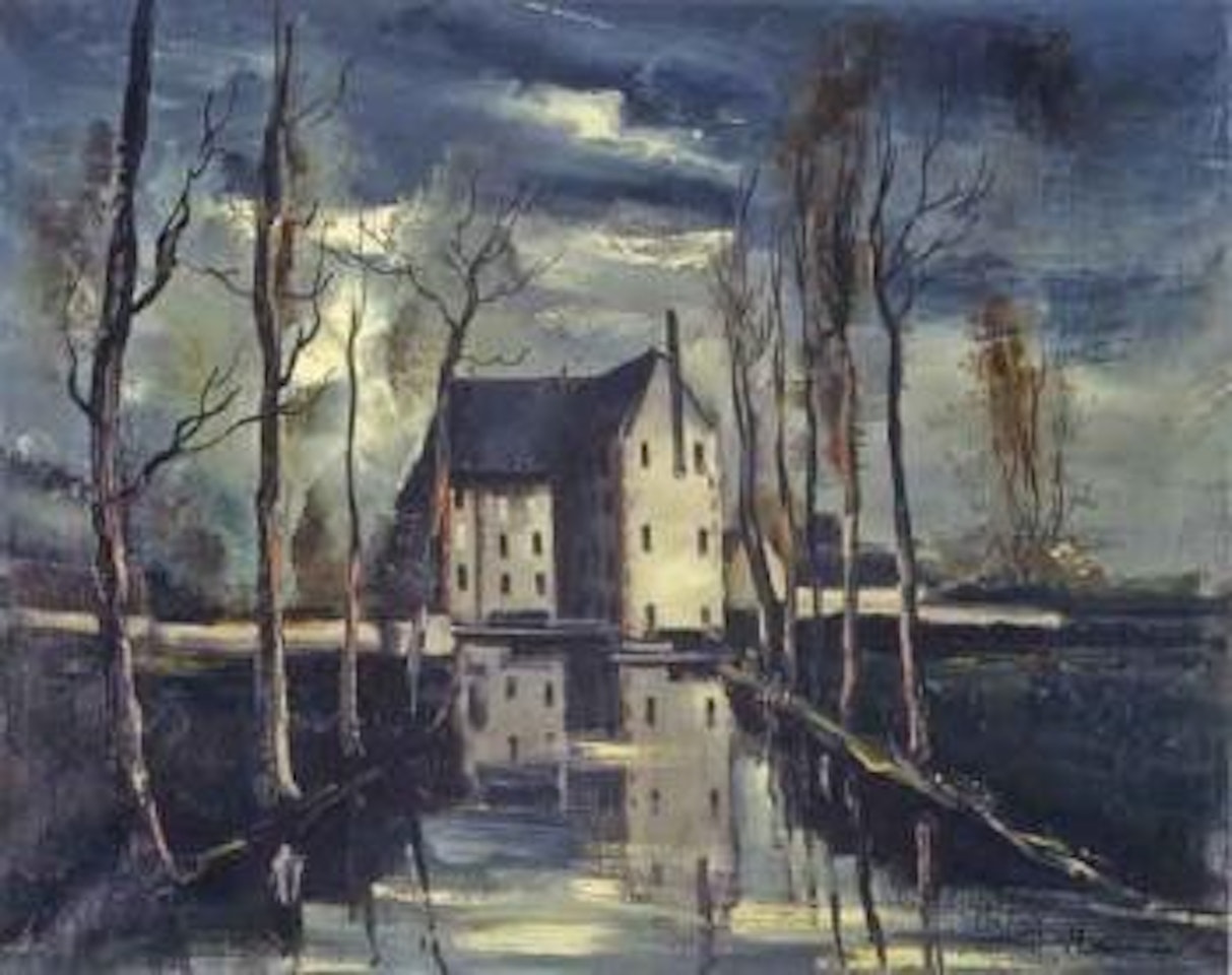Manoir se mirant dans l'eau by Maurice de Vlaminck