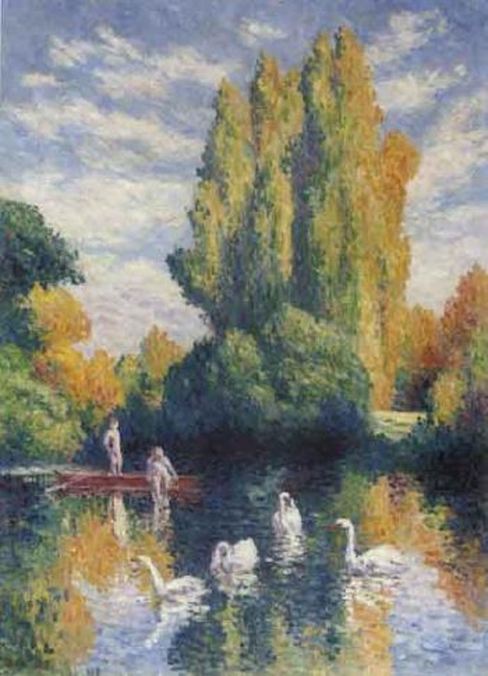 Peupliers, automne by Maximilien Luce