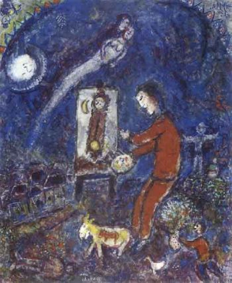 Le peintre et l'horloge by Marc Chagall