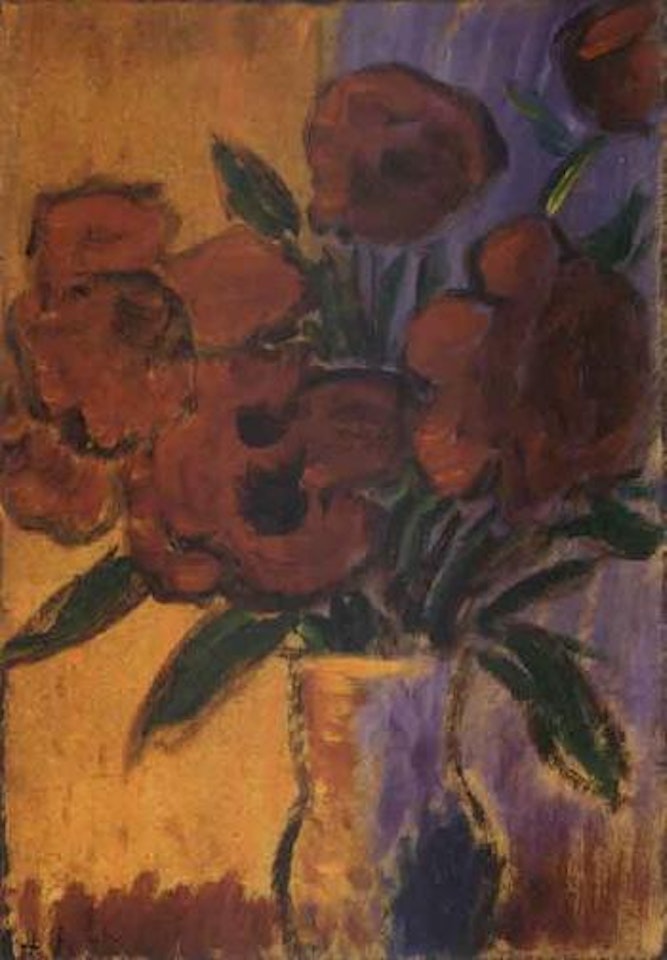 Red flowers in a vase by Alexej von Jawlensky