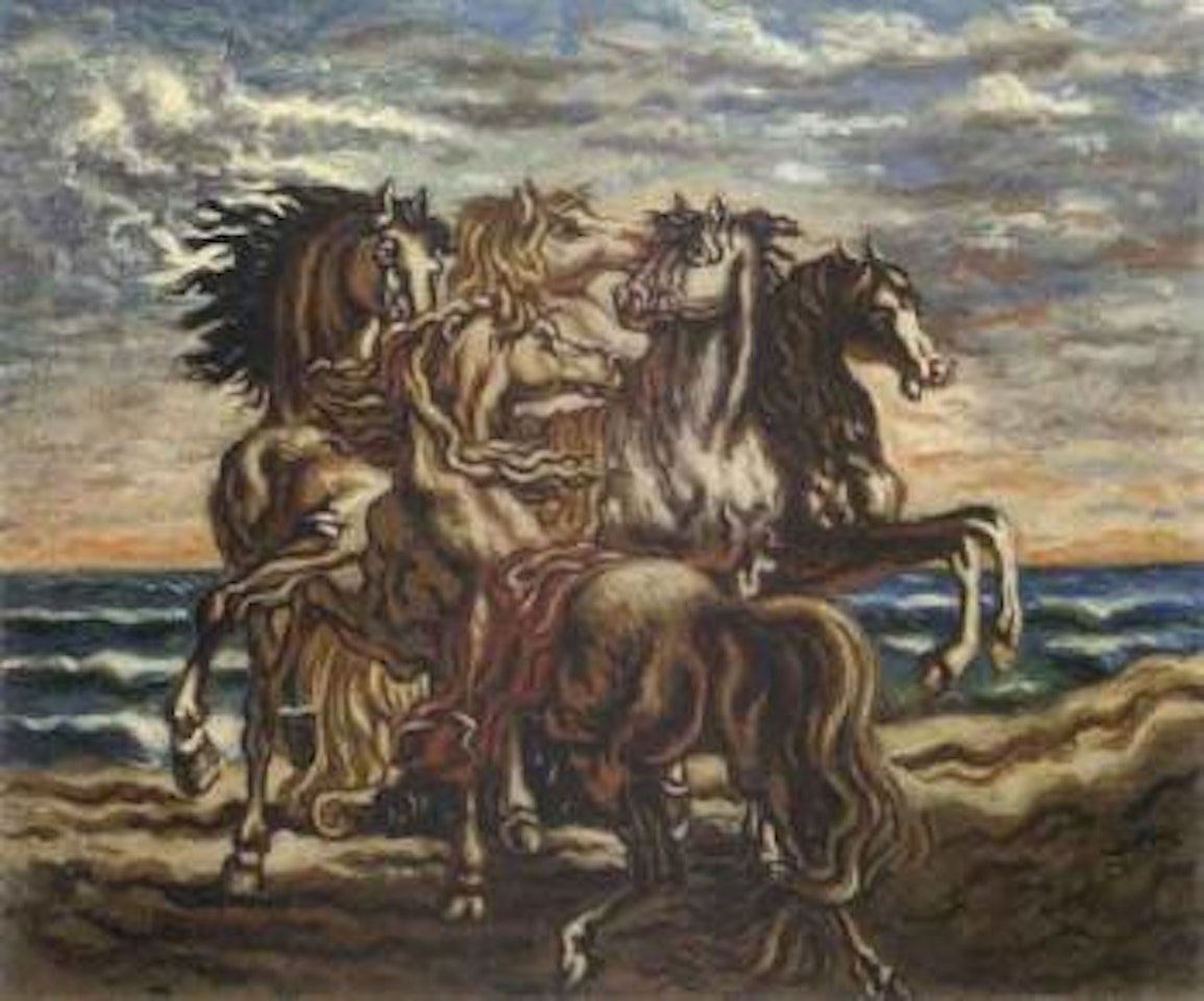 Five horses by Giorgio de Chirico