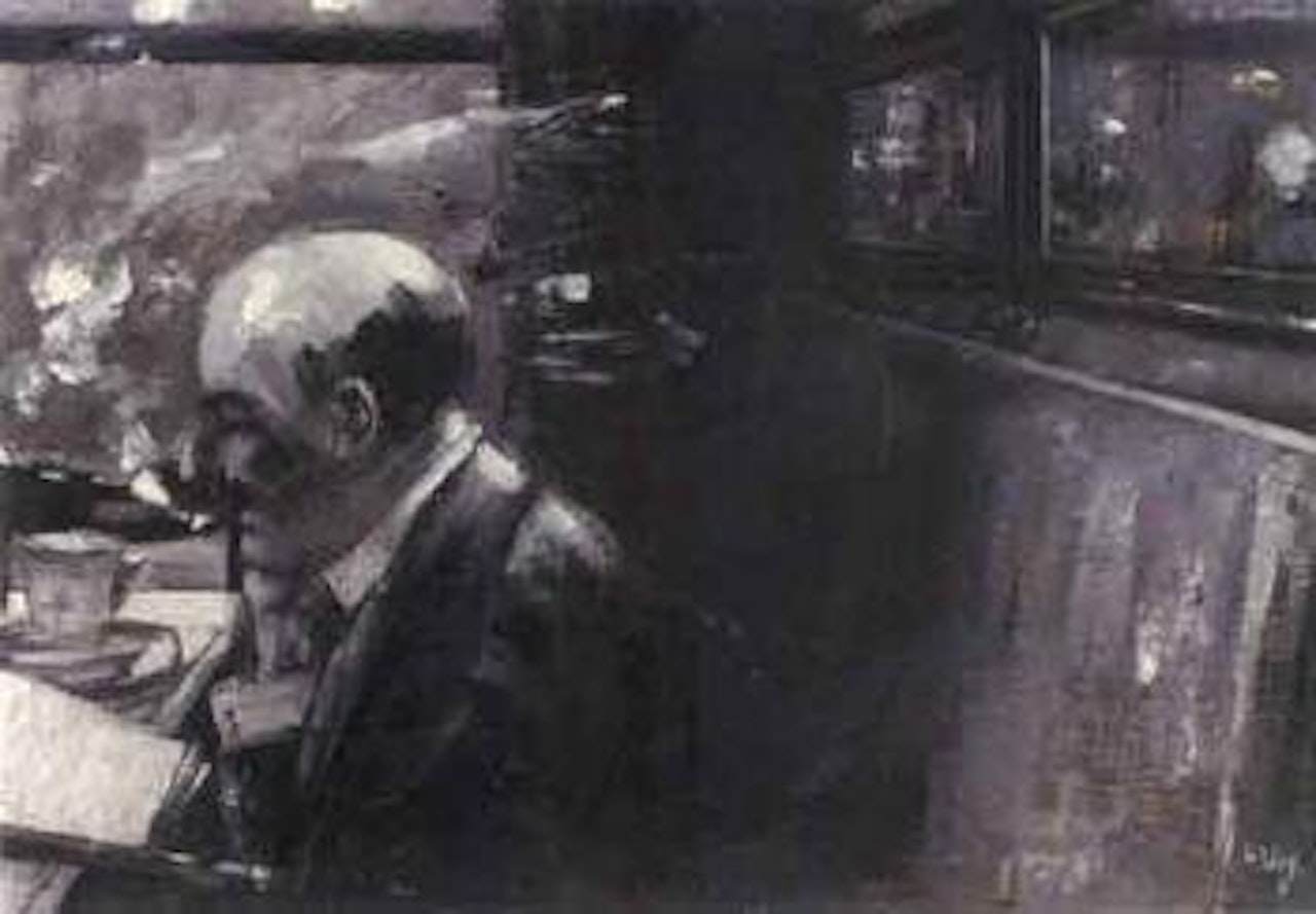 Cafe scene by Lesser Ury