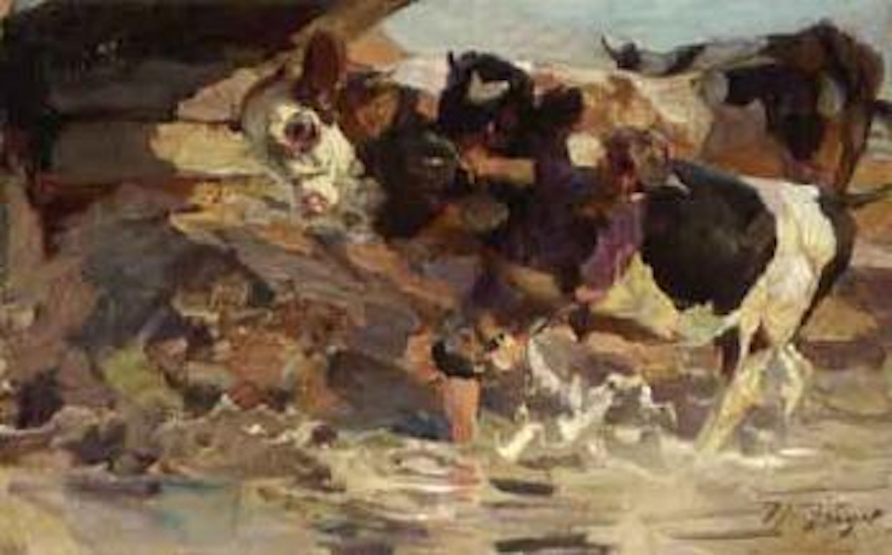Passing under the bridge by Heinrich von Zugel