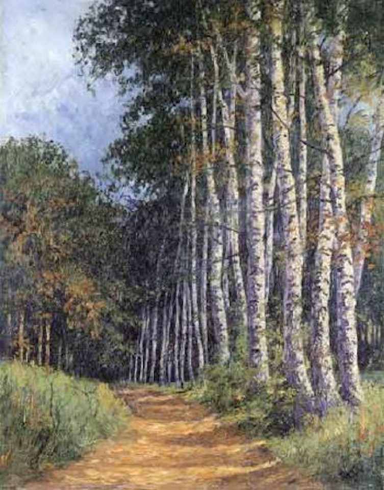 Alley of birch trees by Christian Rohlfs