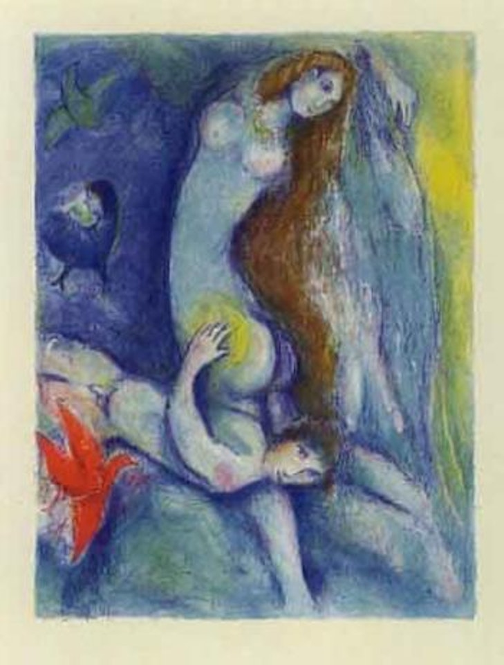 Then he spent the night with her embracing and clipping by Marc Chagall