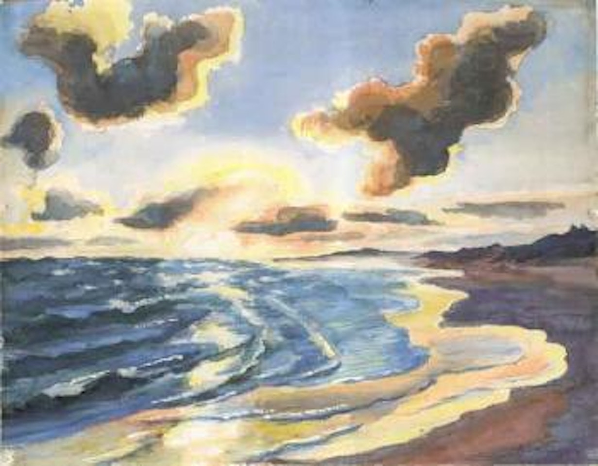 Sunrise over the sea by Max Pechstein