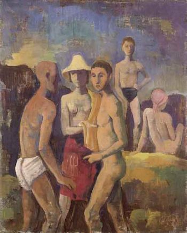 Children in a landscape by Karl Hofer