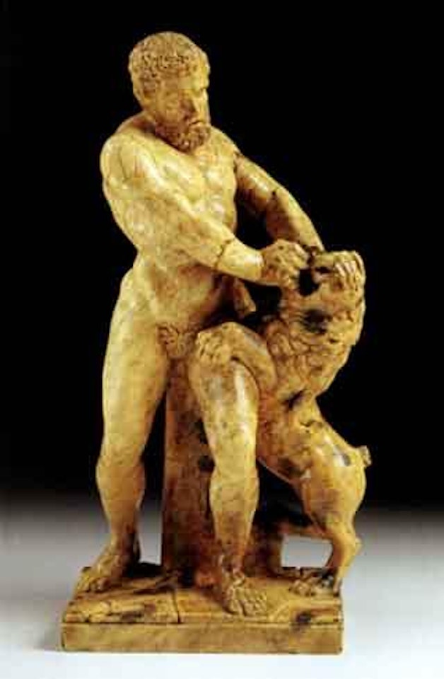 Hercules fighting lion by Italian School