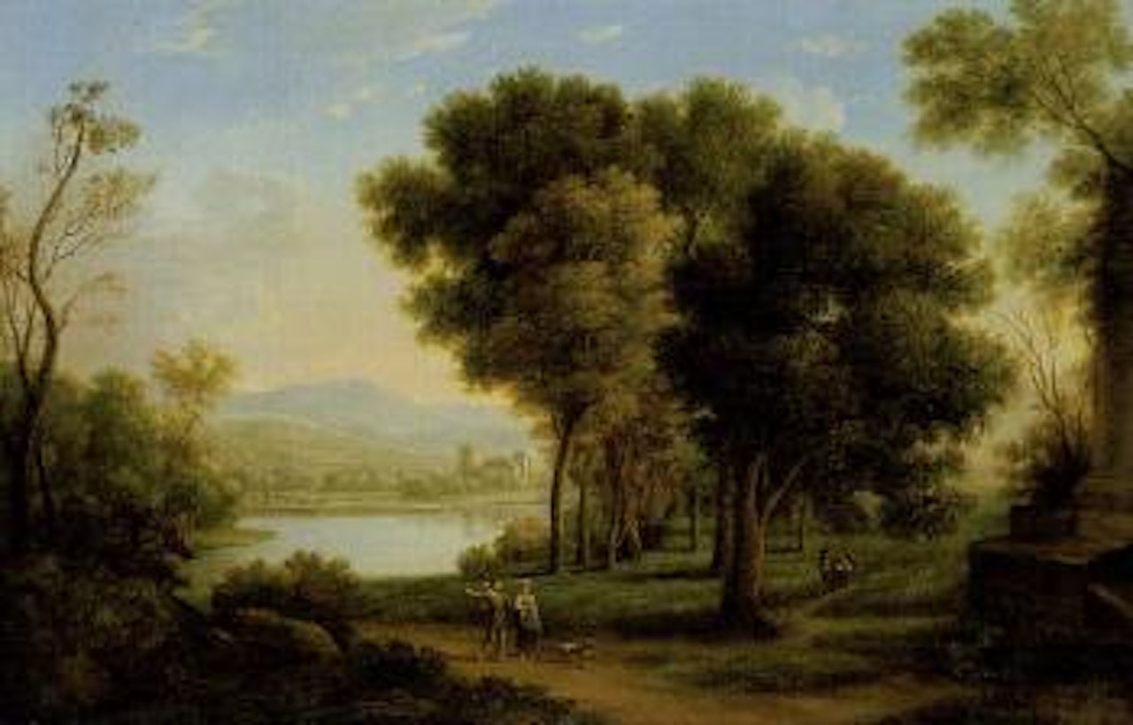 Arcadian river landscape with figures by Claude Lorrain