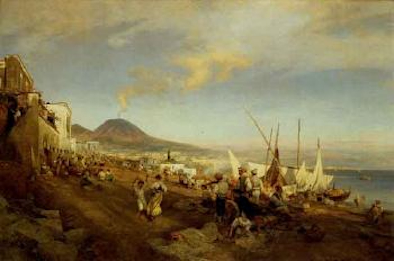 Naples street scene by Oswald Achenbach