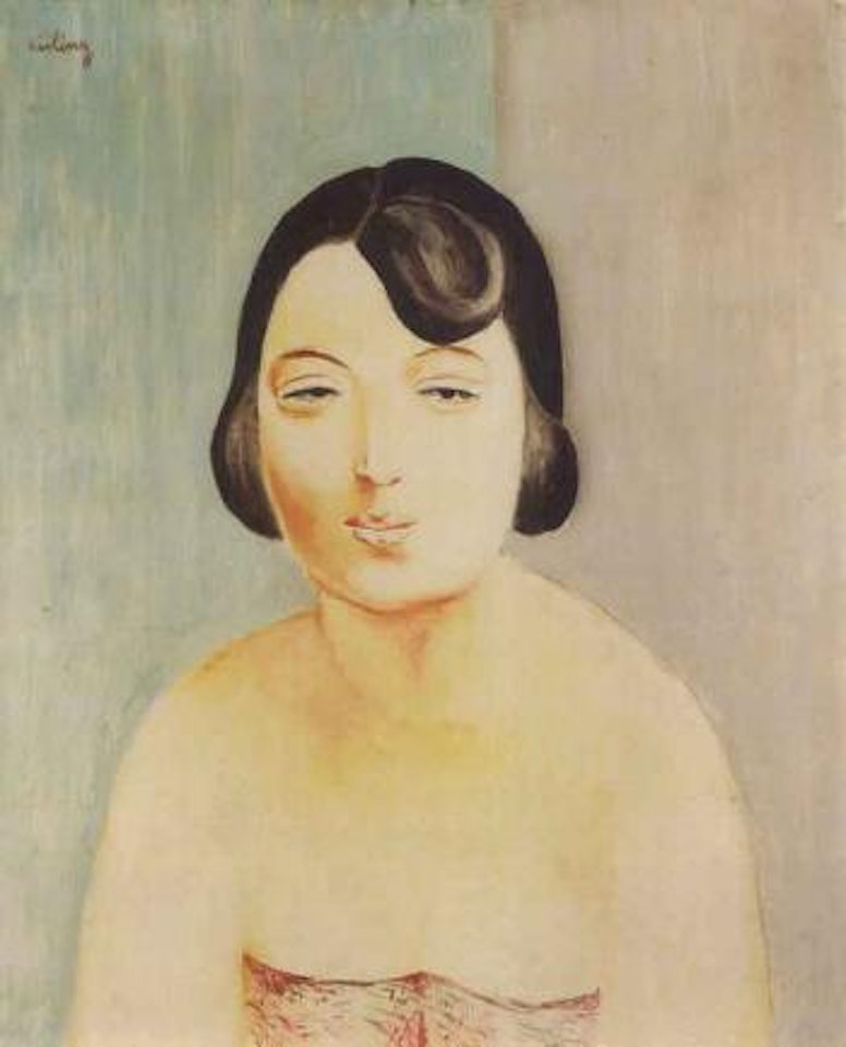 Portrait au corsage rouge by Moïse Kisling