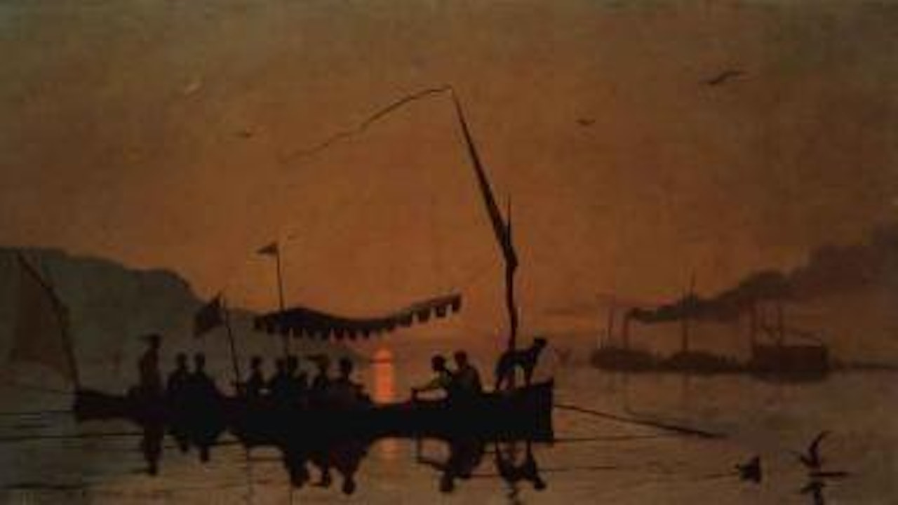 Outing at sunset by François Bocion