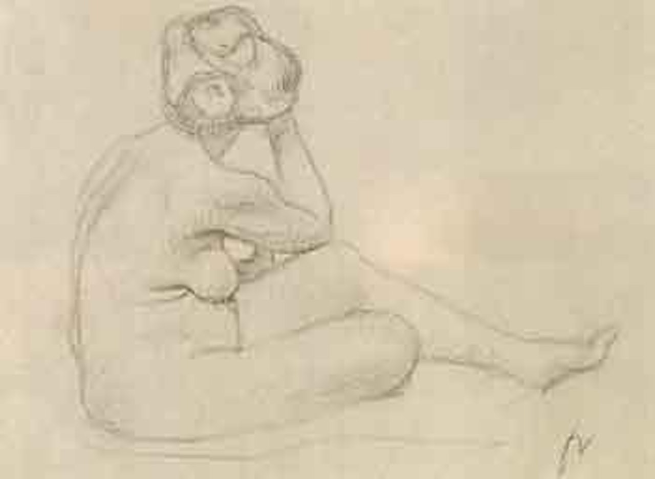 Baigneuse assiste sur le sable by Félix Vallotton