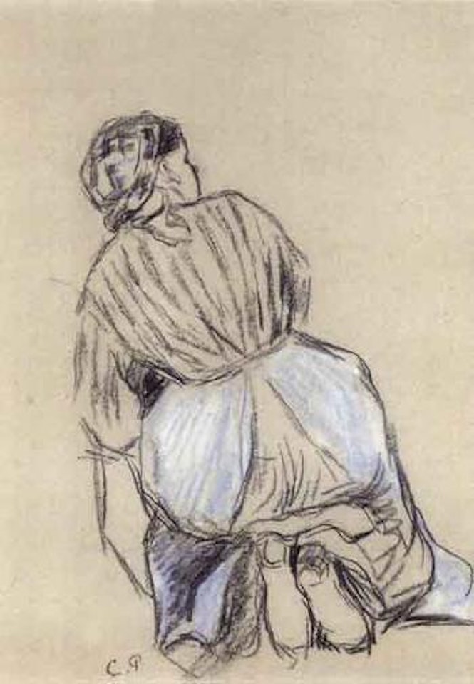Femme agenouillee by Camille Pissarro