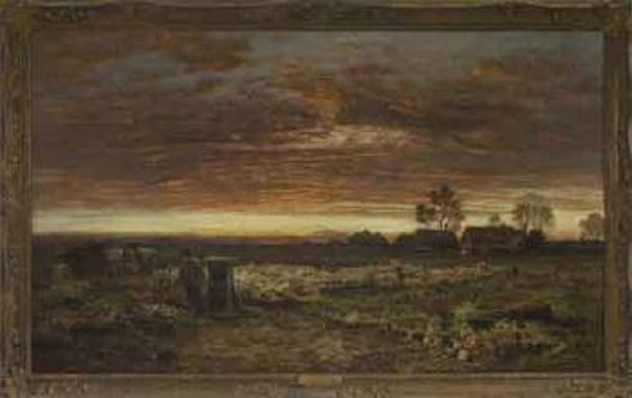 Sheepfold at evening by Benjamin Williams Leader