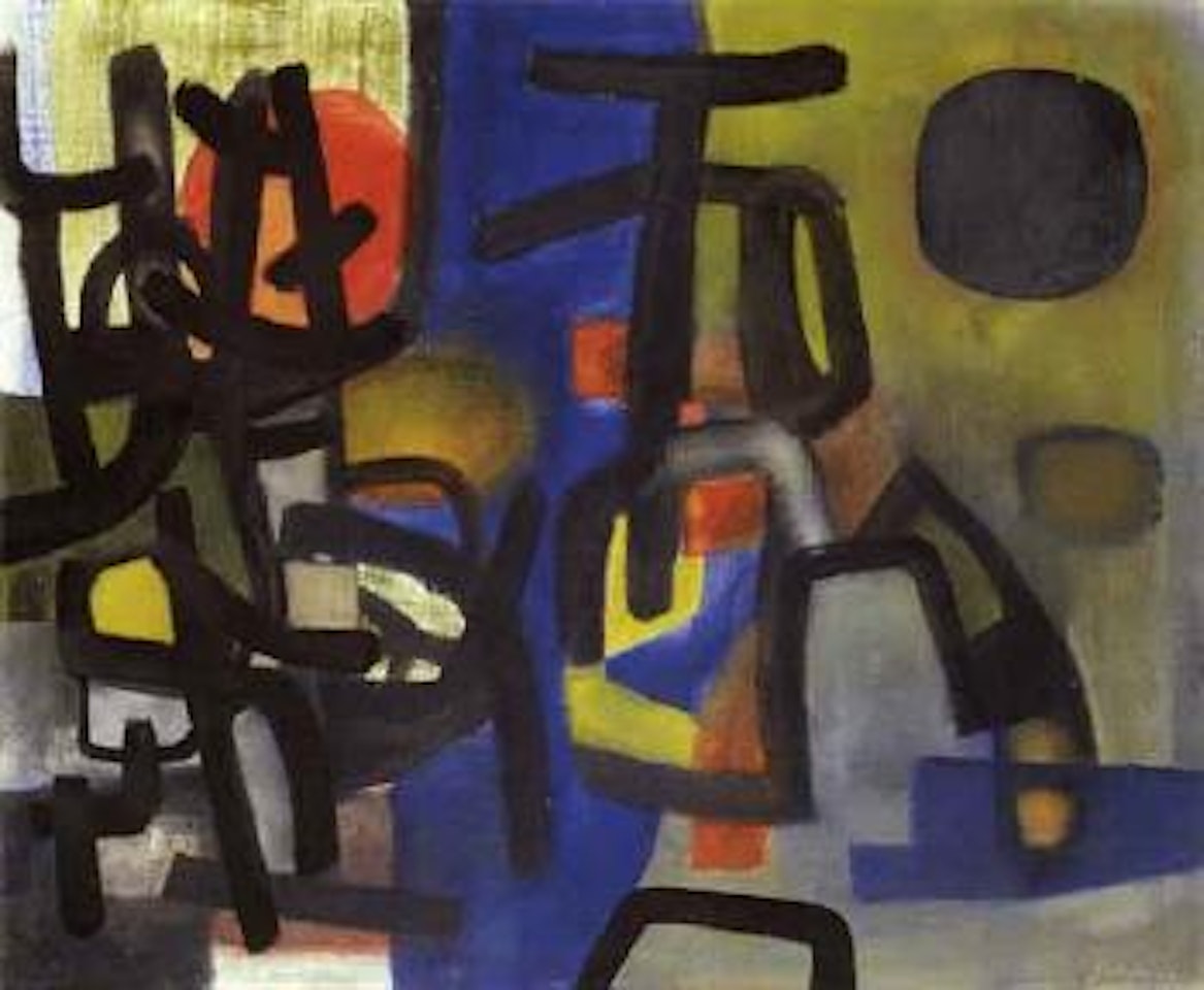 Symbols in blue by Fritz Winter