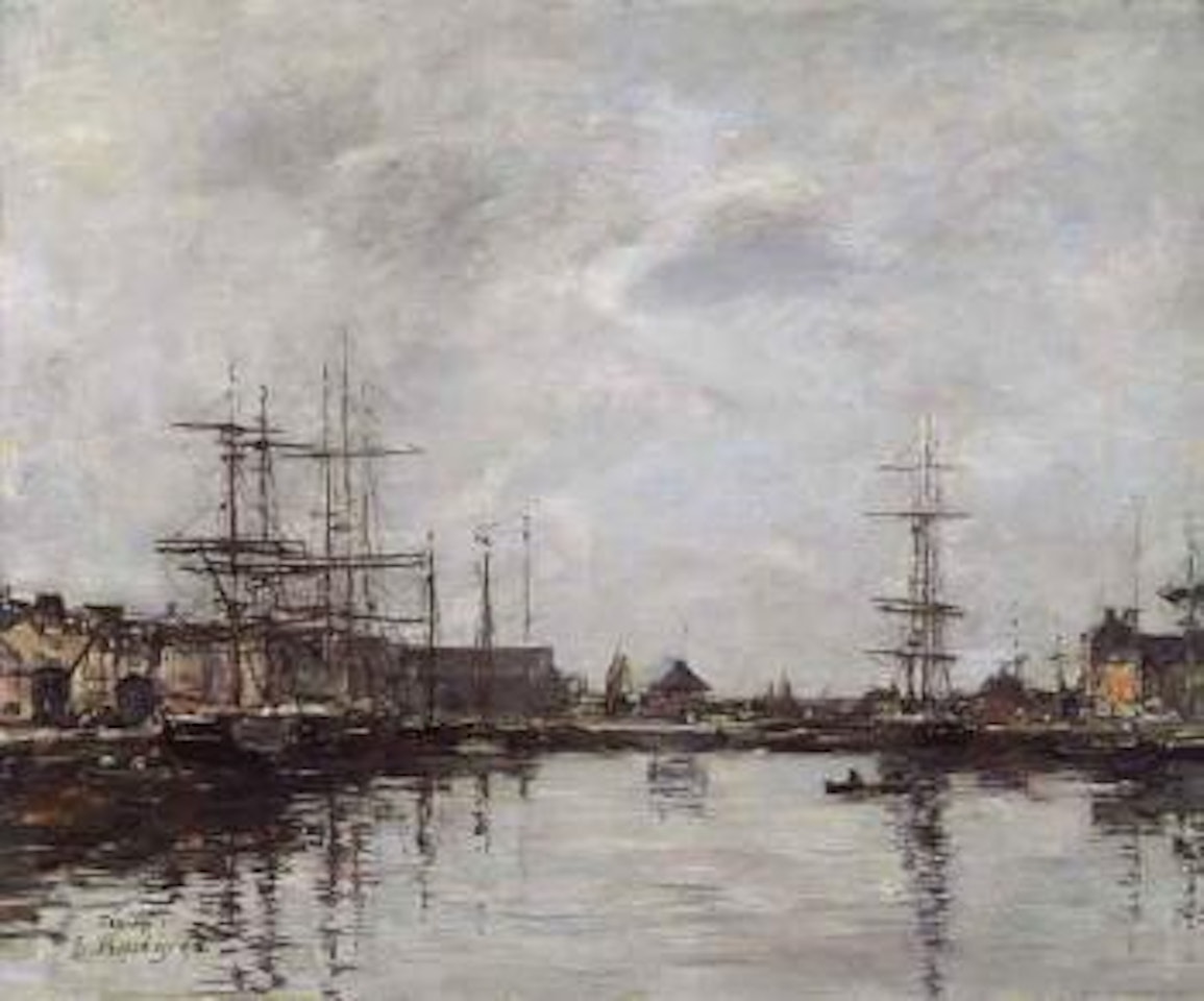 Fecamp, le bassin by Eugène Boudin
