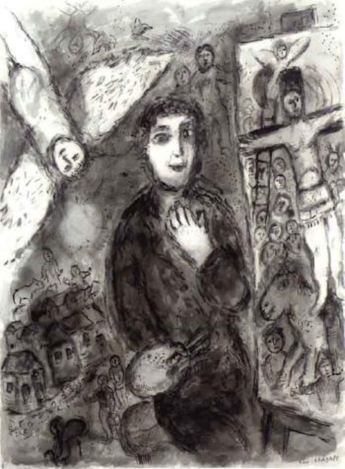 Le peintre et son modele by Marc Chagall