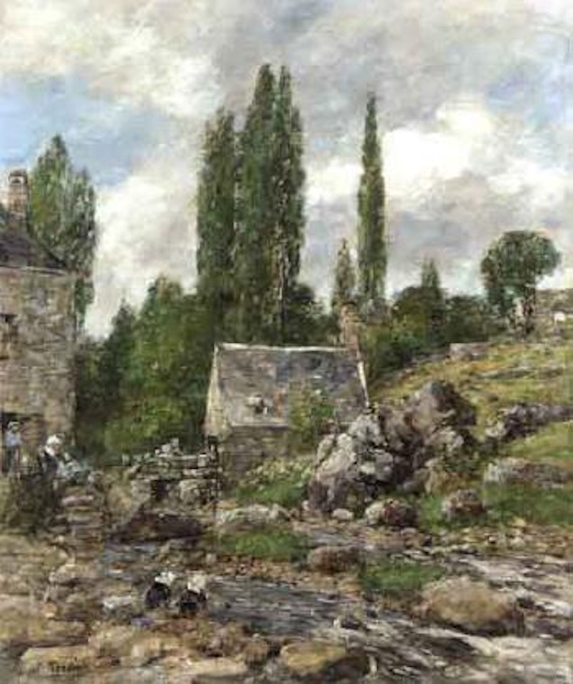 Pont Aven, le moulin by Eugène Boudin
