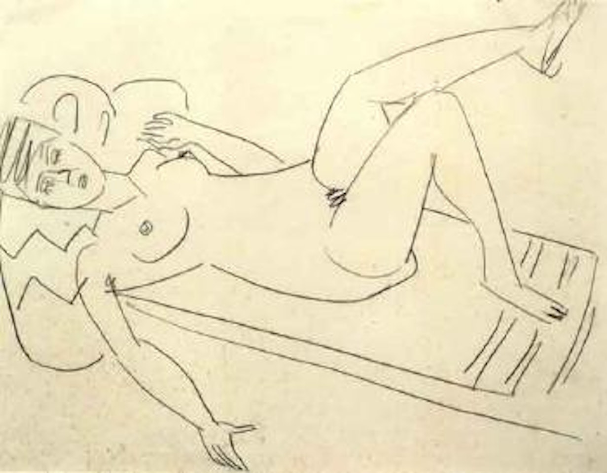 Reclining girl by Ernst Ludwig Kirchner
