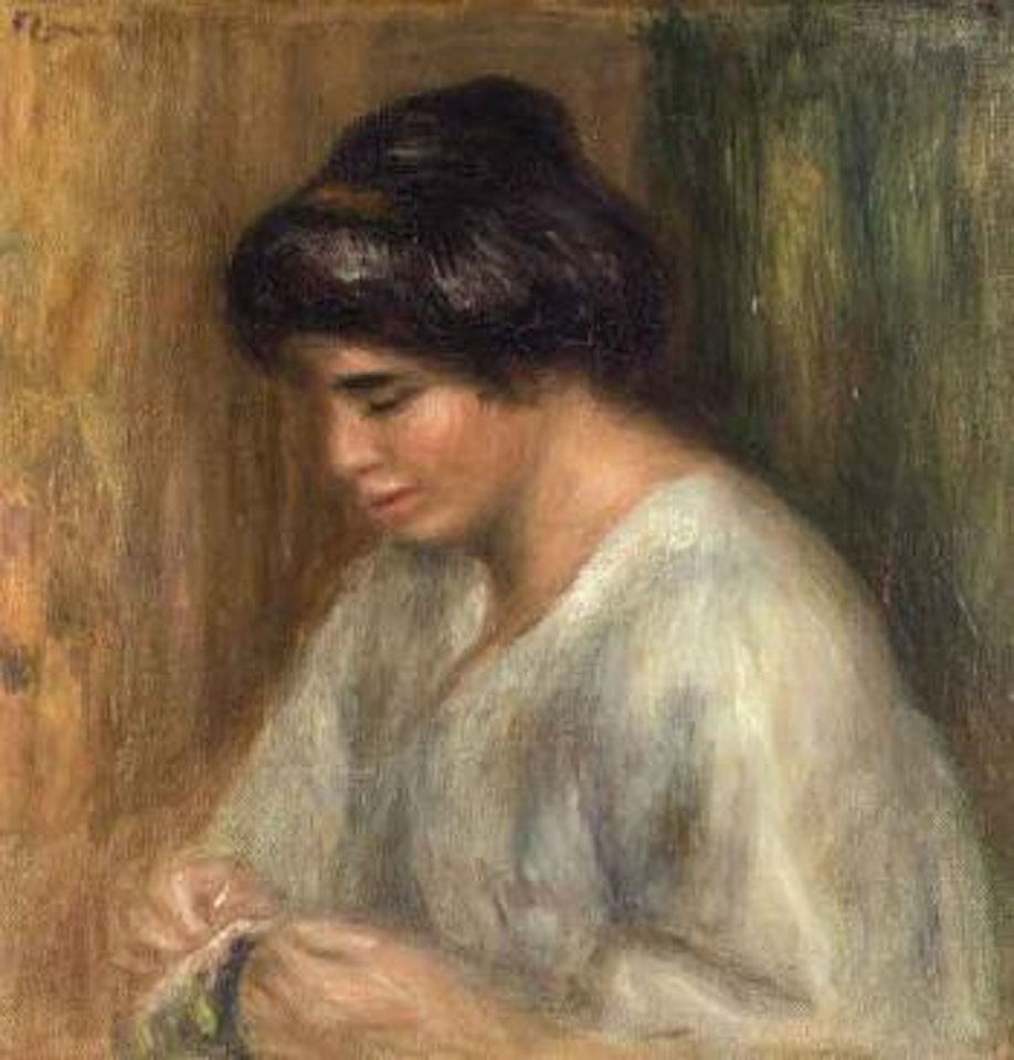 Femme cousant by Pierre-Auguste Renoir