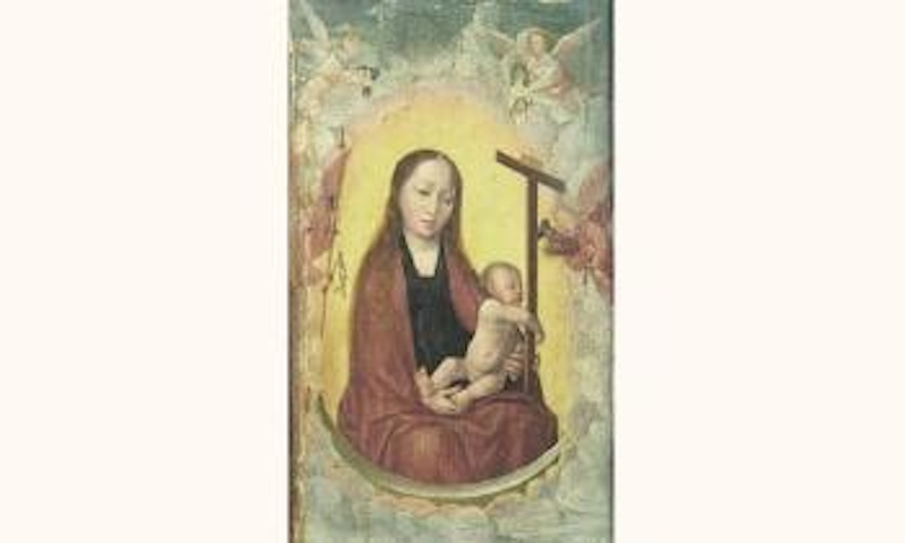 Vierge avec l'Enfant-Jesus tenant la croix, entoures d'anges by Dutch School
