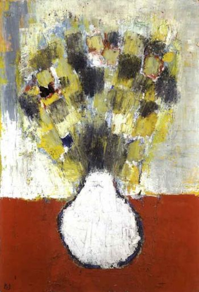 Fleurs sur fond rouge by Nicolas de Staël